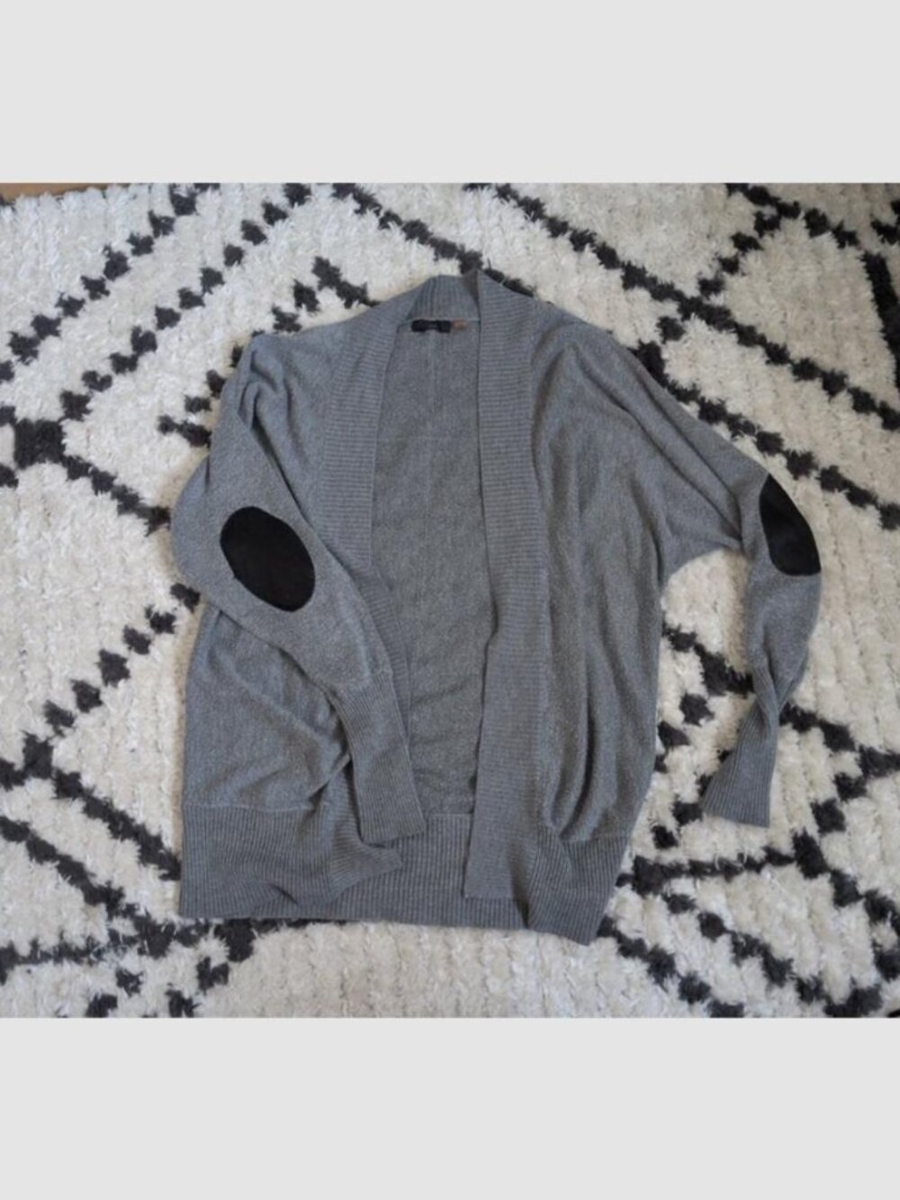 Dex Grey Cardigan with Elbow Patches